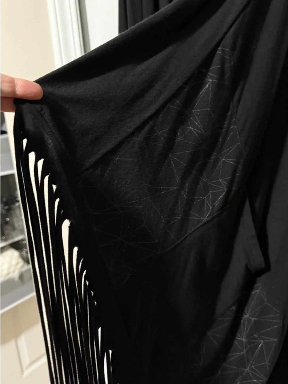 Maha Devi Black Fringe Cardigan with Pockets - Picture 4 of 7